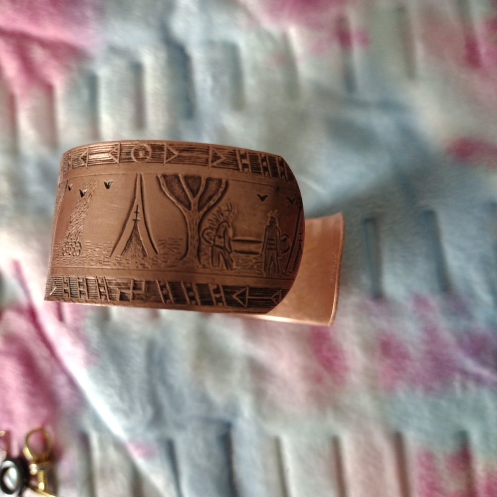 Native American Style Solid Copper Cuff Bracelet … - image 4